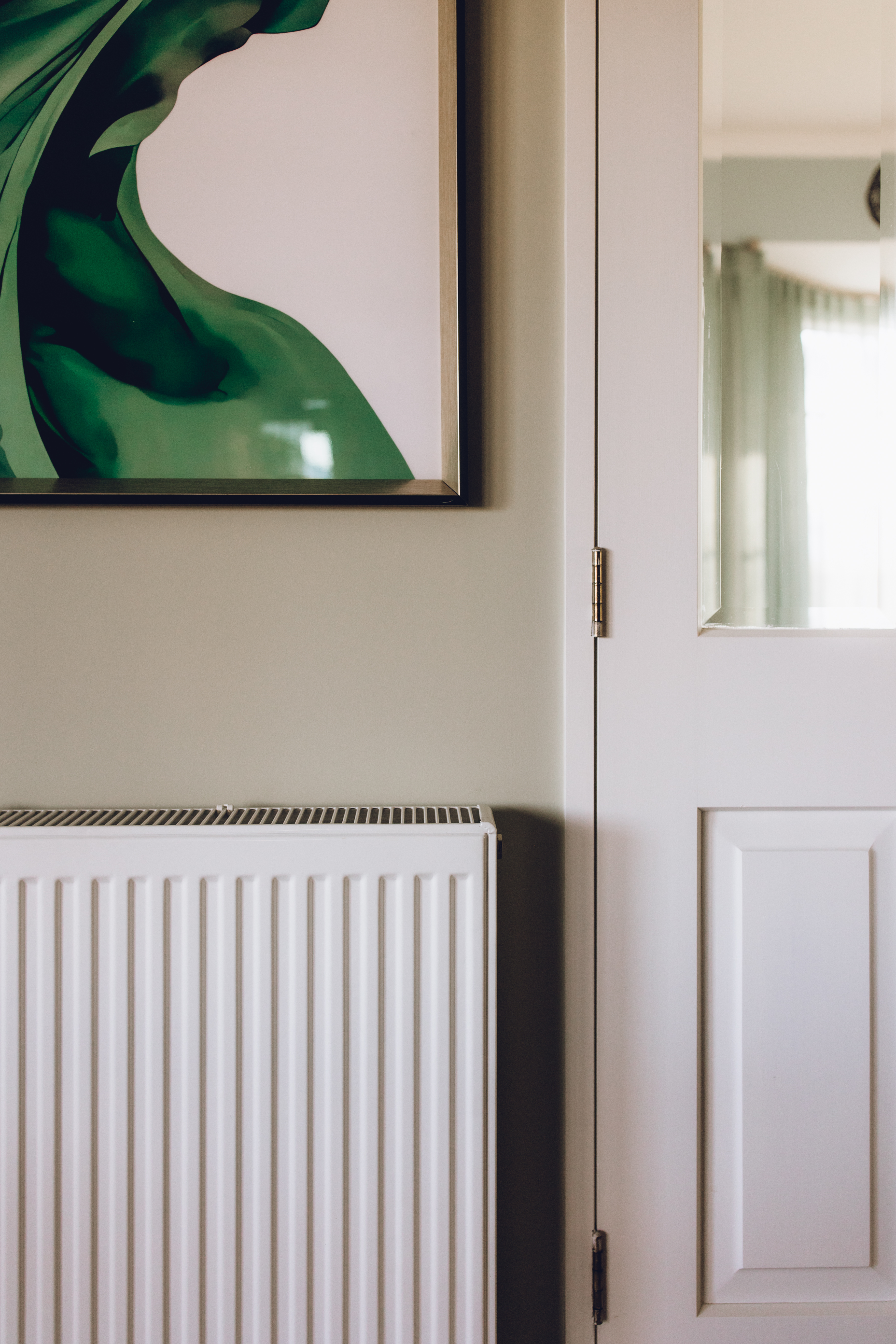 Interior radiator installation in a contemporary home